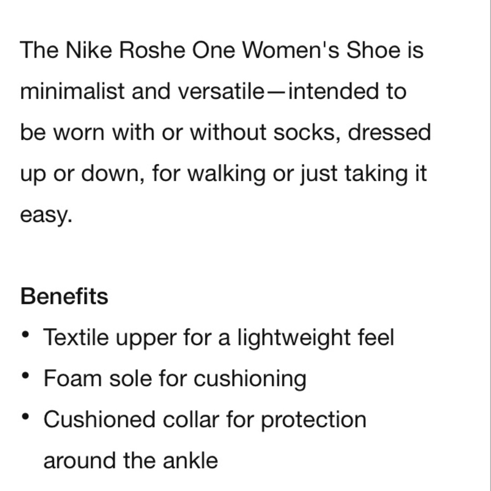 Nike Roshe One Women’s Lace Up Sneakers Black White Size 8.5 Minimalist Comfort - Picture 12 of 12